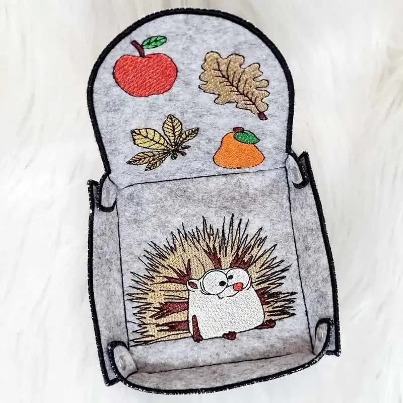 Stickdatei Herbstmotive Igel und mehr