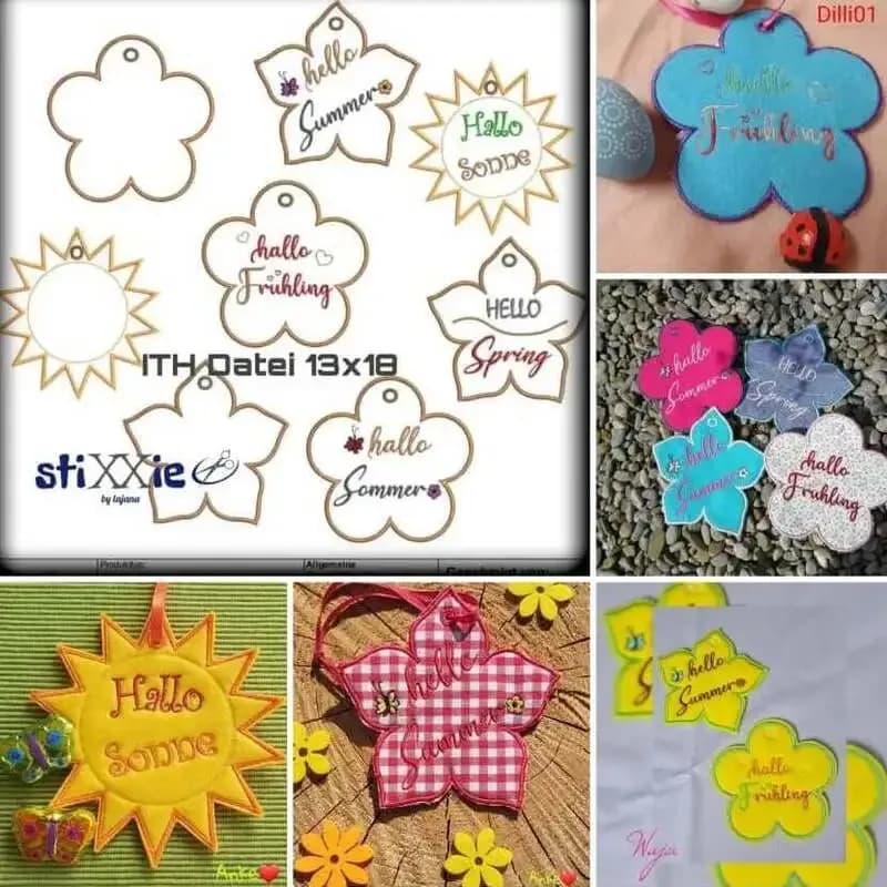 ITH Stickdatei Blumen- / Sonnenhaenger