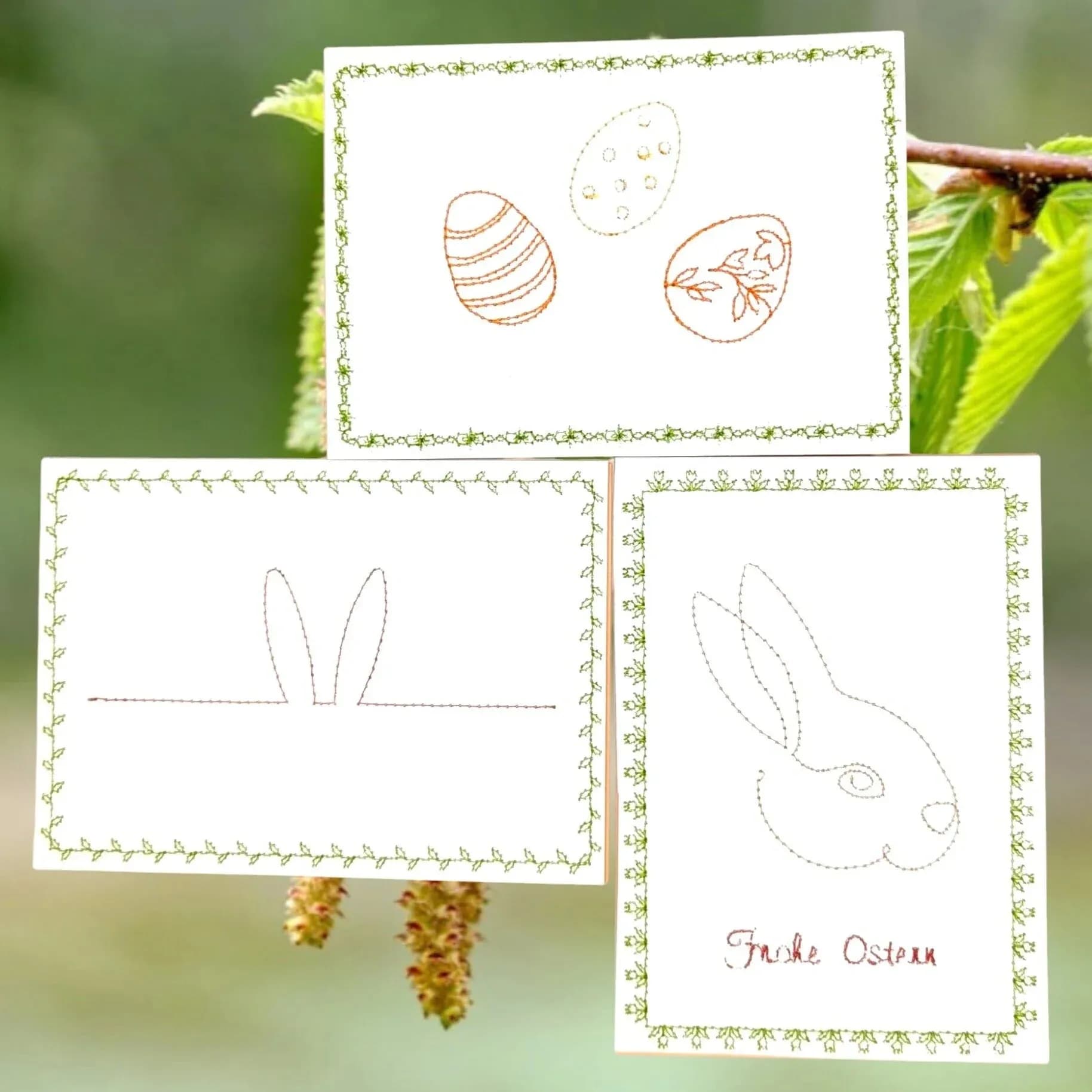 Stickdatei Kartendesigns Ostern