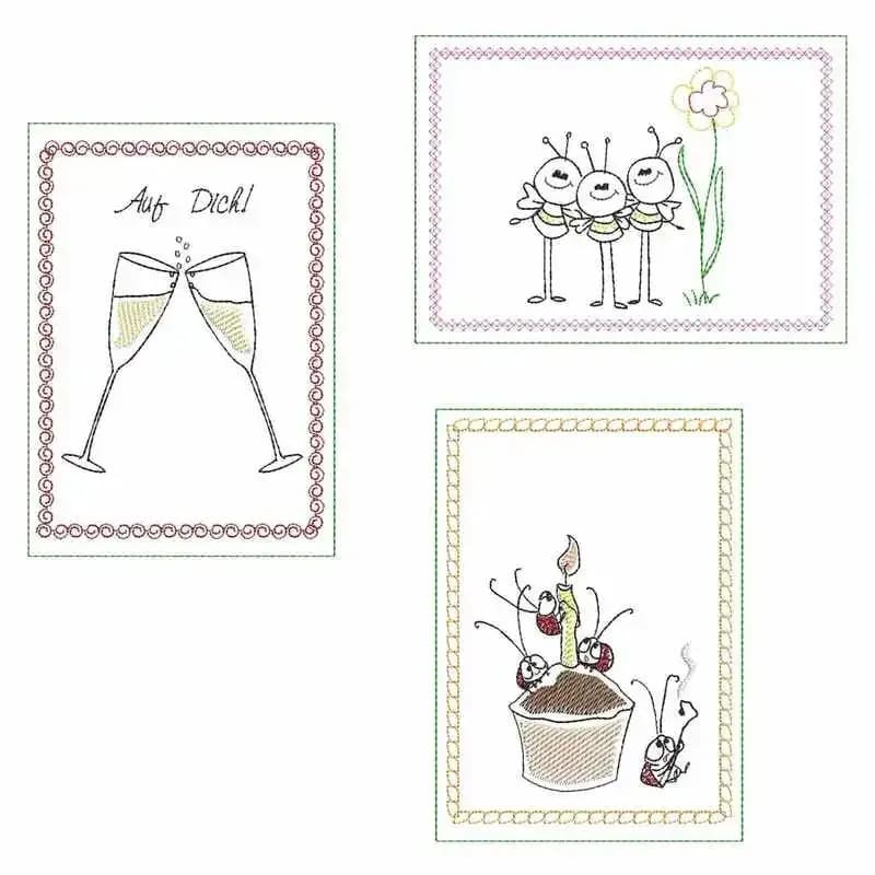 Stickdatei Kartendesigns Geburtstag