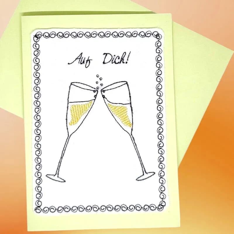 Stickdatei Kartendesigns Geburtstag