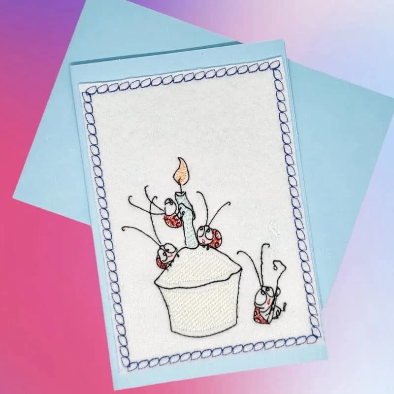 Stickdatei Kartendesigns Geburtstag