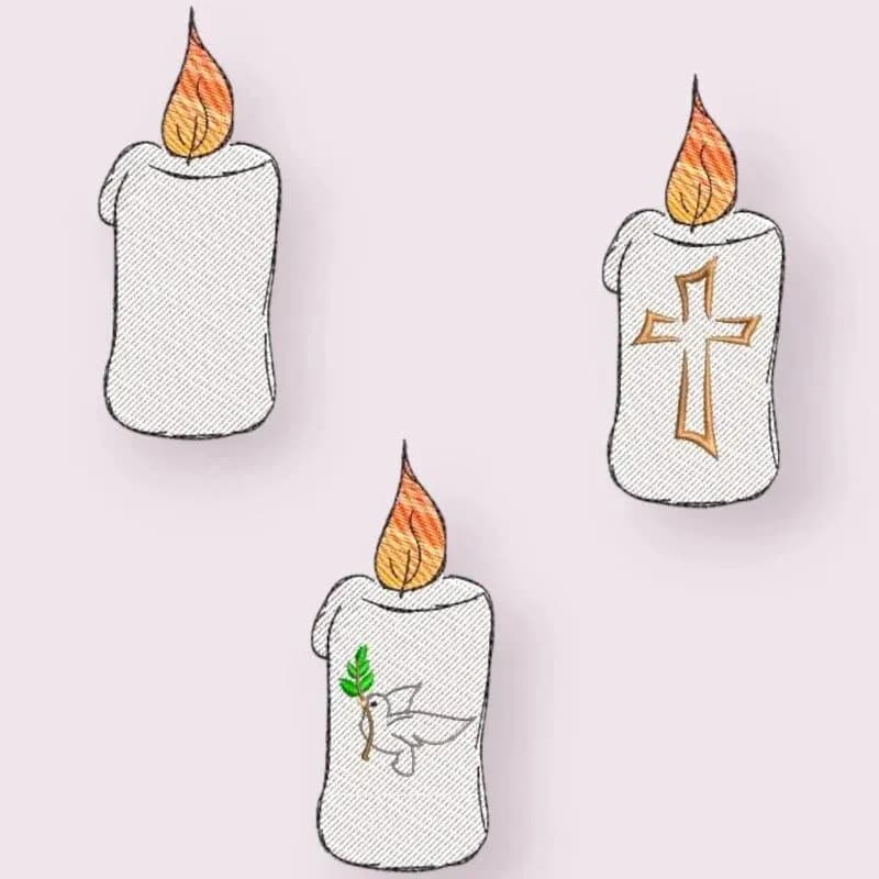 Stickdatei Applikation Kerze