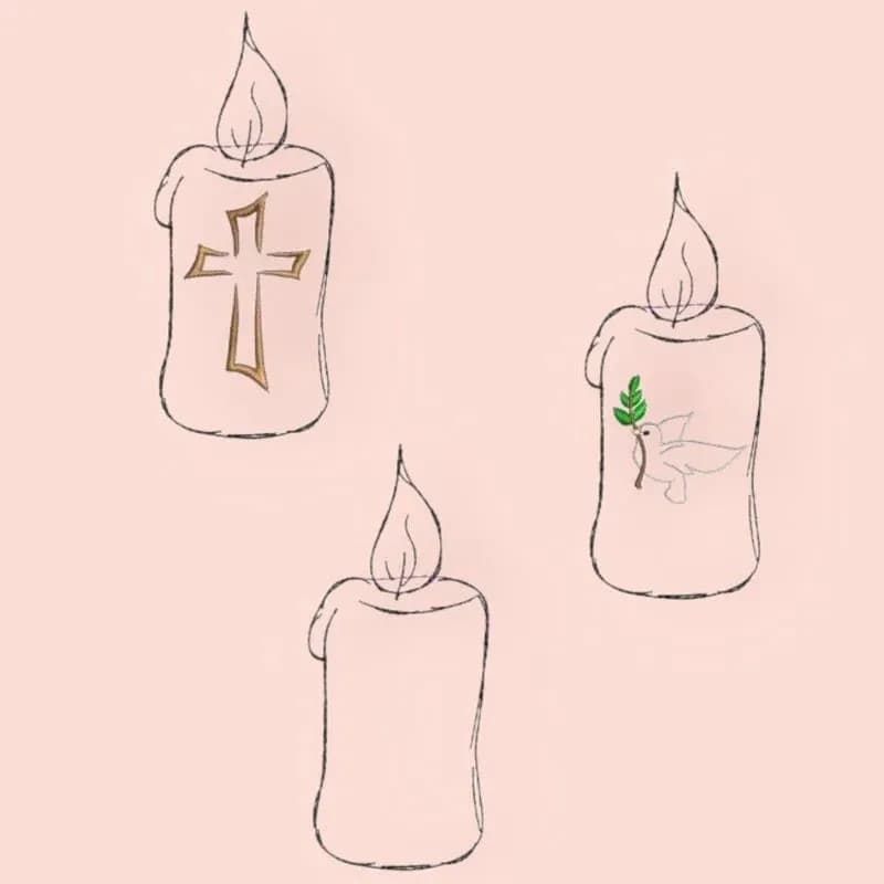 Stickdatei Applikation Kerze