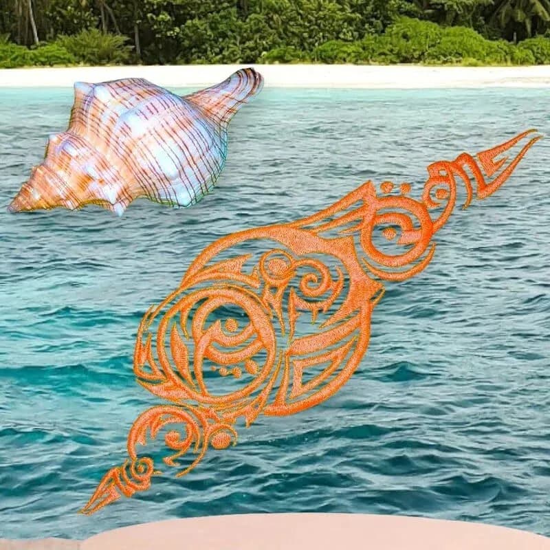 Stickdatei Muschel Tribal