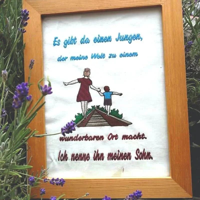 Stickdatei Mutter und Tochter oder Sohn