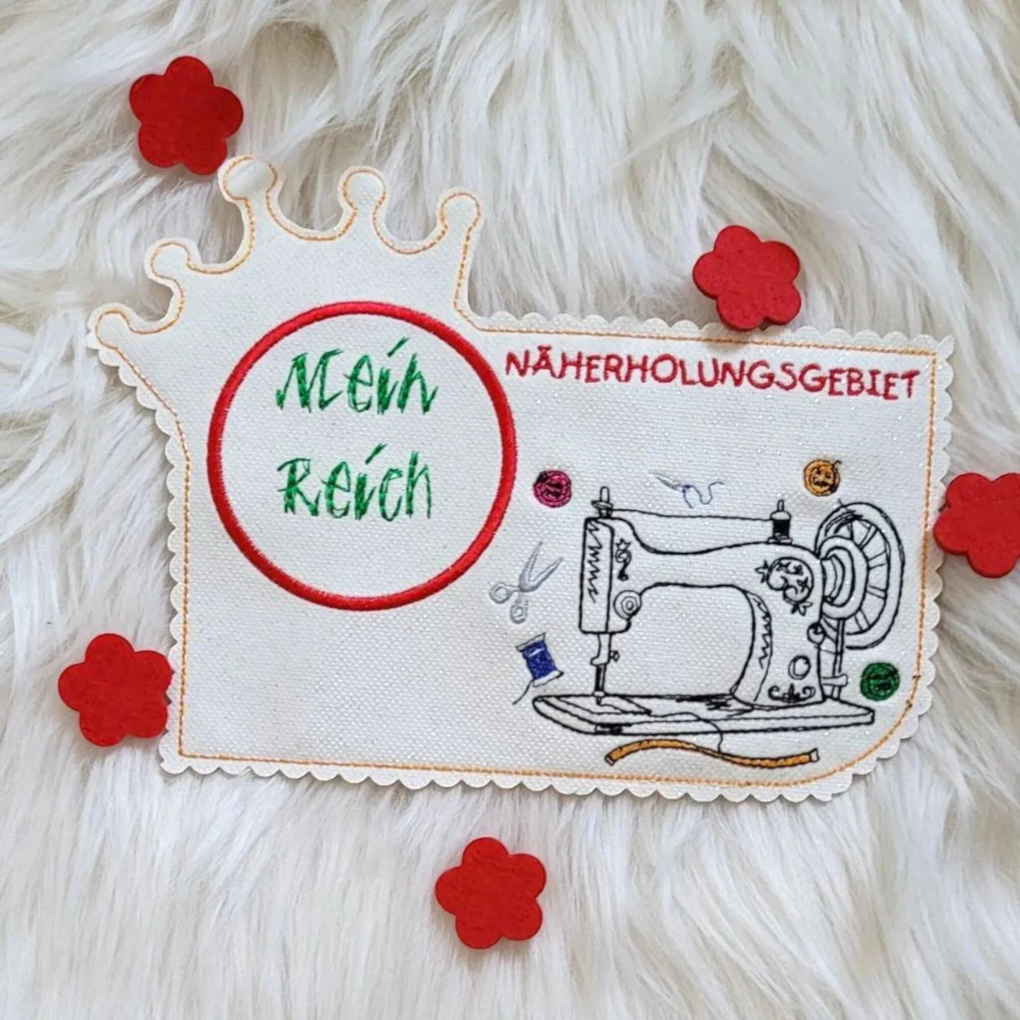 Stickdatei Näherholungsgebiet - Nähmaschine mit Spruch