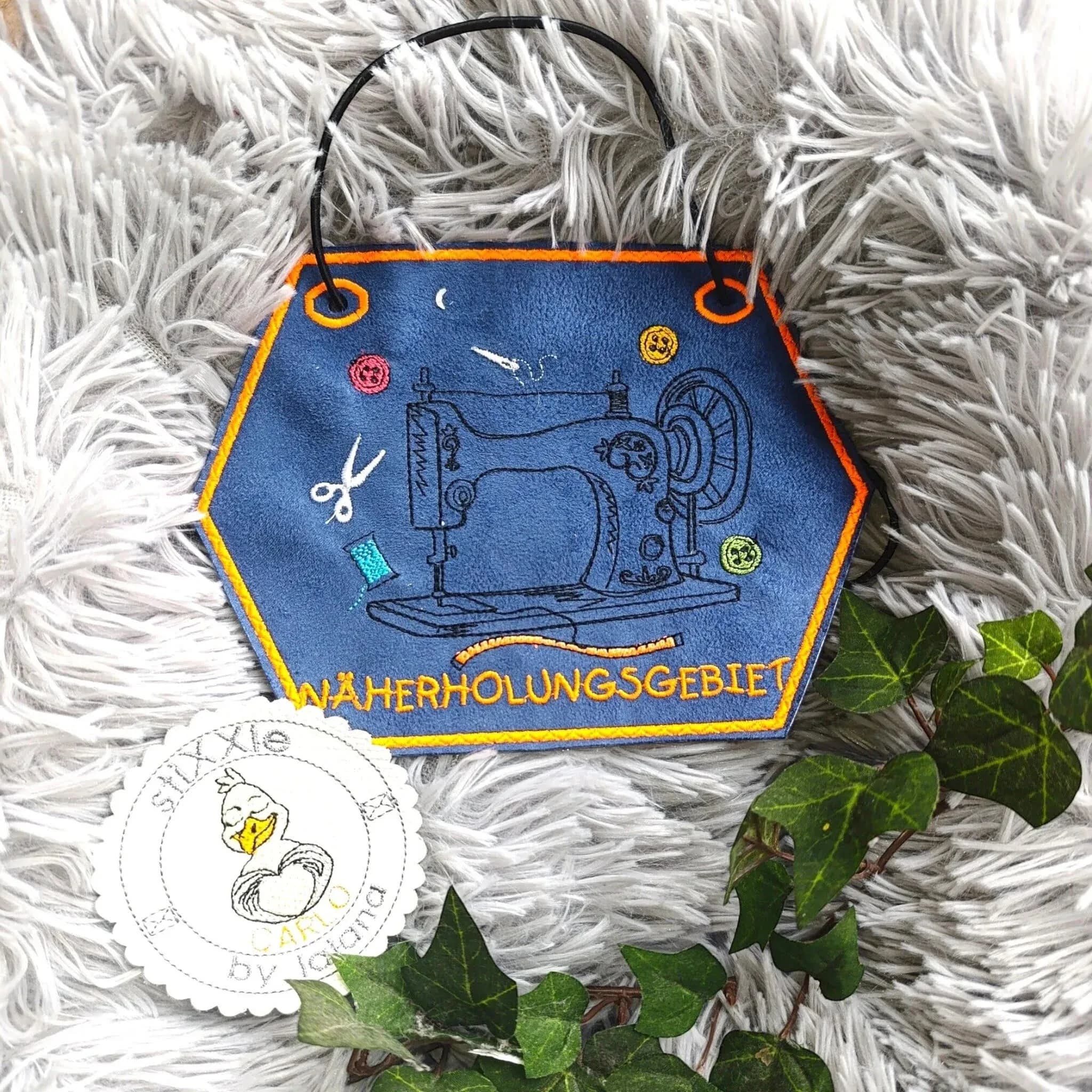 Stickdatei Näherholungsgebiet - Nähmaschine mit Spruch