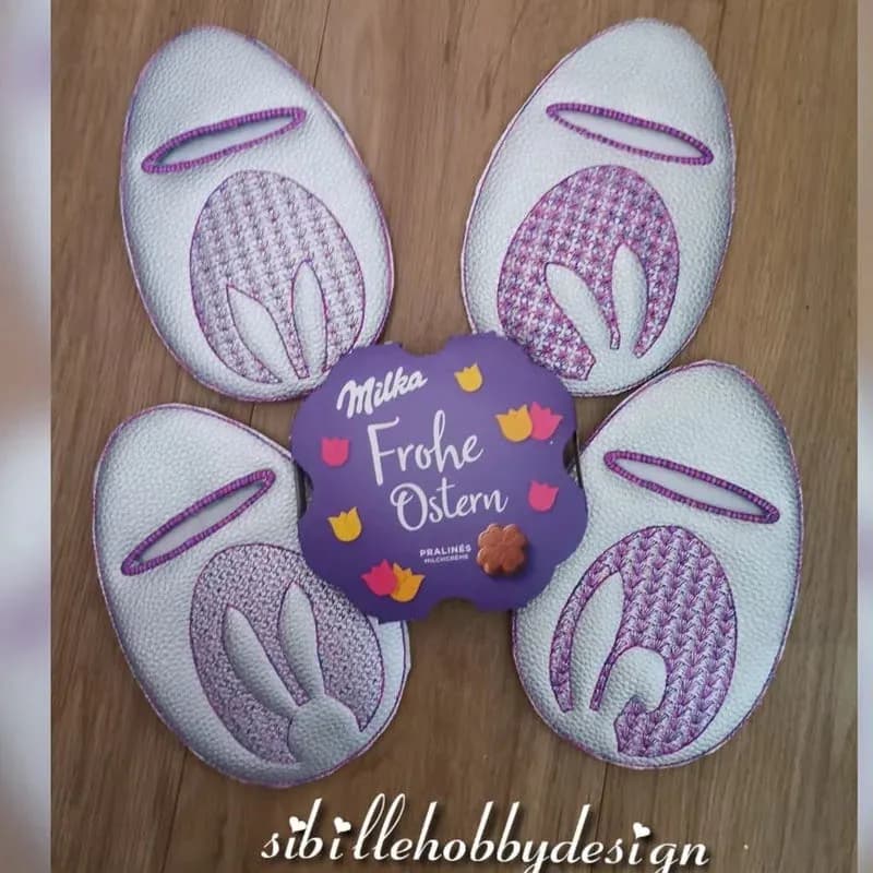 Stickdatei Ostereier 4-teilig