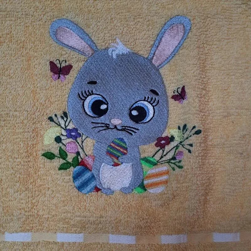 Stickdatei Osterhase mit Schriftzug