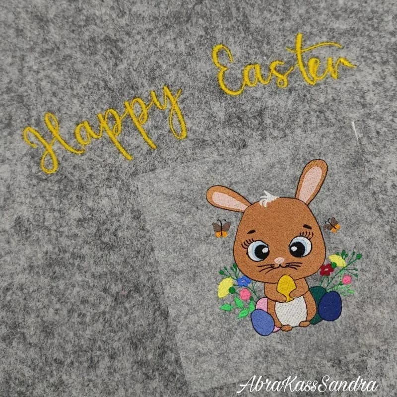 Stickdatei Osterhase mit Schriftzug