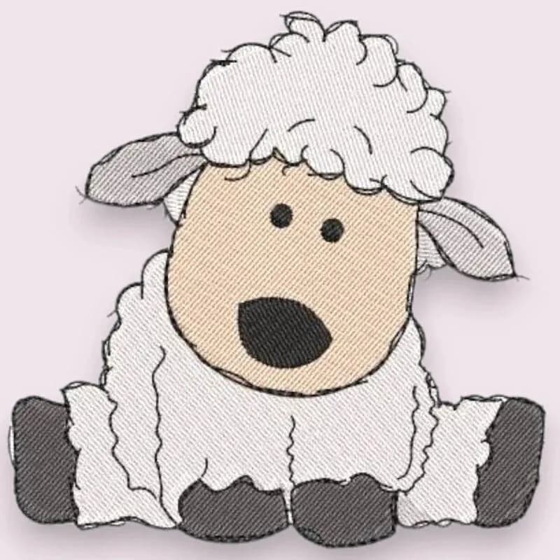 Stickdatei Schaf sitzend