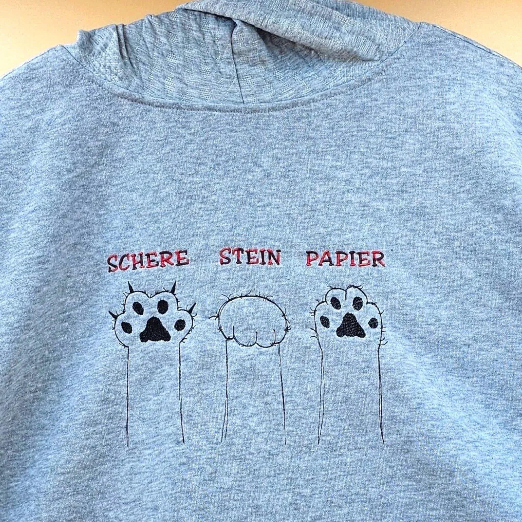 Stickdatei Schere Stein Papier