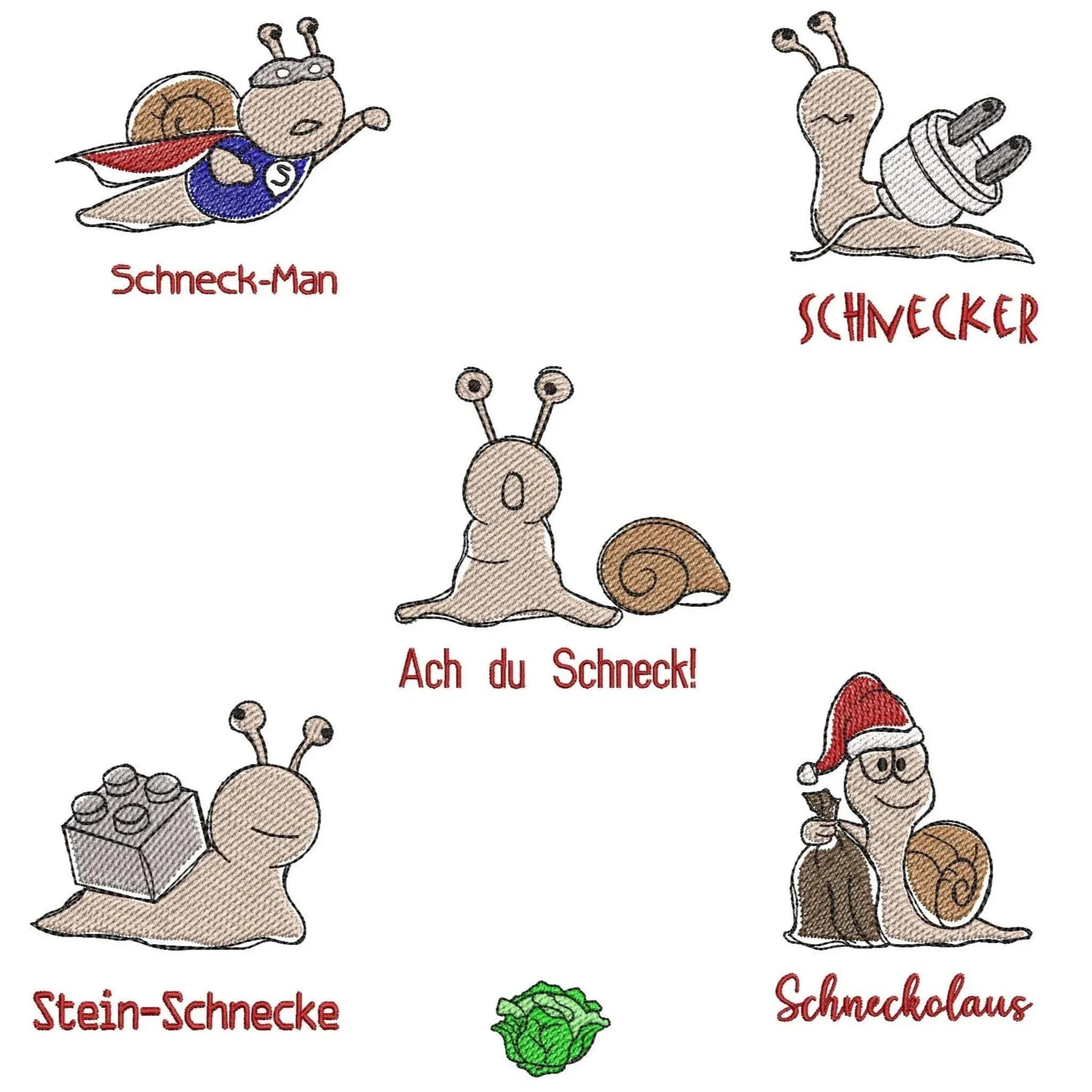 Stickdatei Schnecken Vol. 1