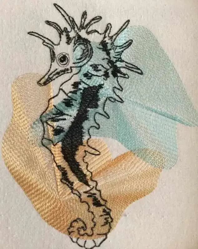 Stickdatei Seepferd Vintage