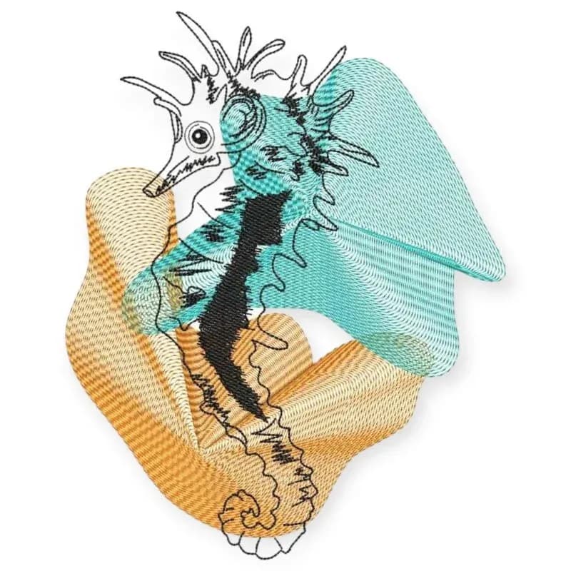 Stickdatei Seepferd Vintage