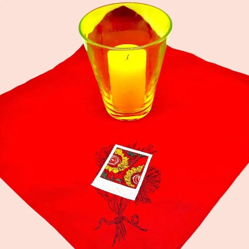 Stickdatei Polaroid Sonnenblume