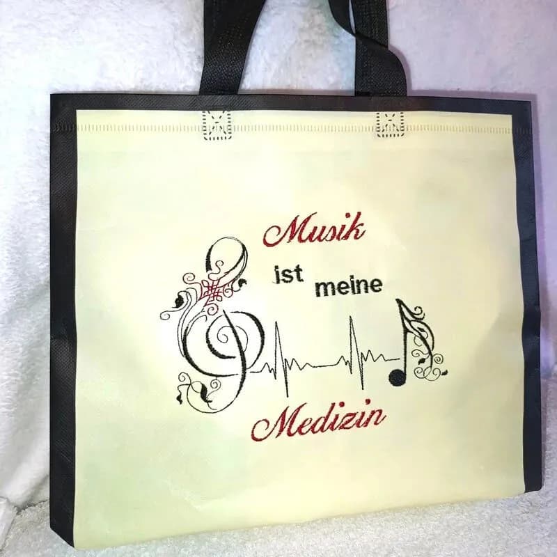 Stickdatei Spruch Musik ist Medizin