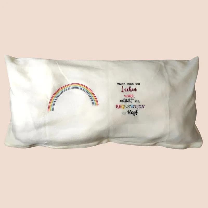 Stickdatei Spruch Regenbogen