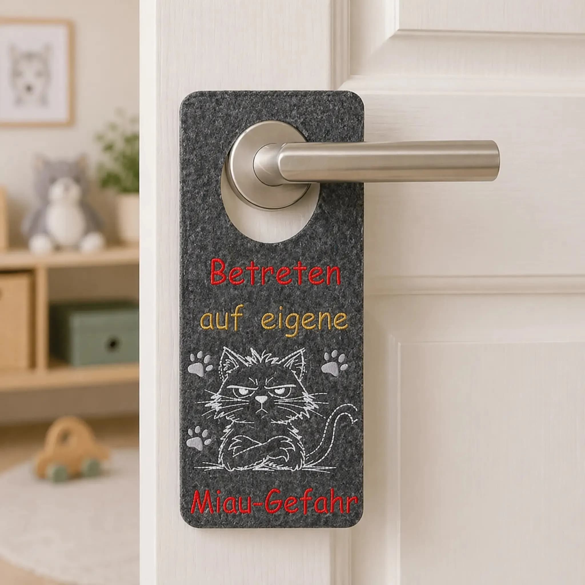 Stickdatei Vorsicht Katze 4