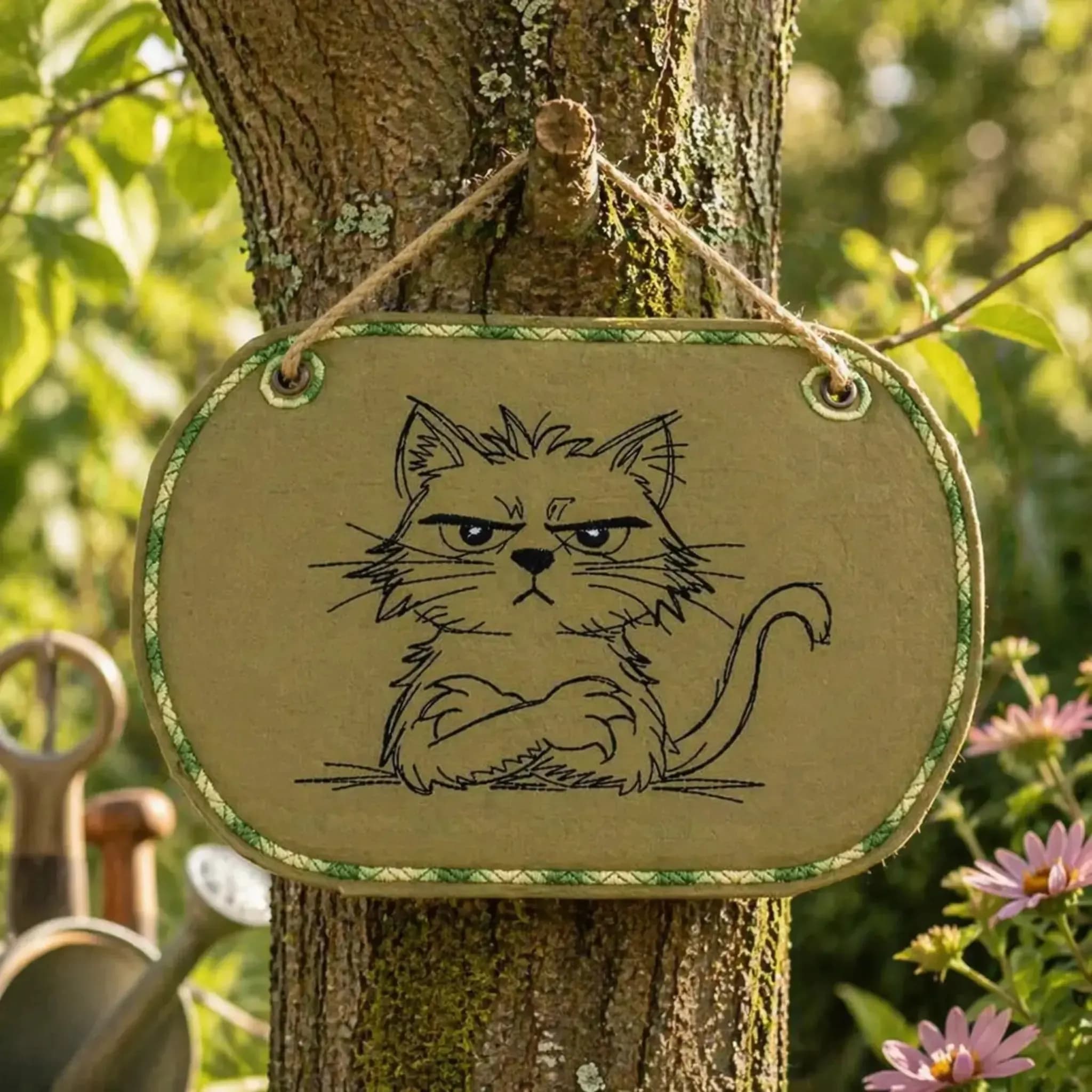 Stickdatei Vorsicht Katze 5