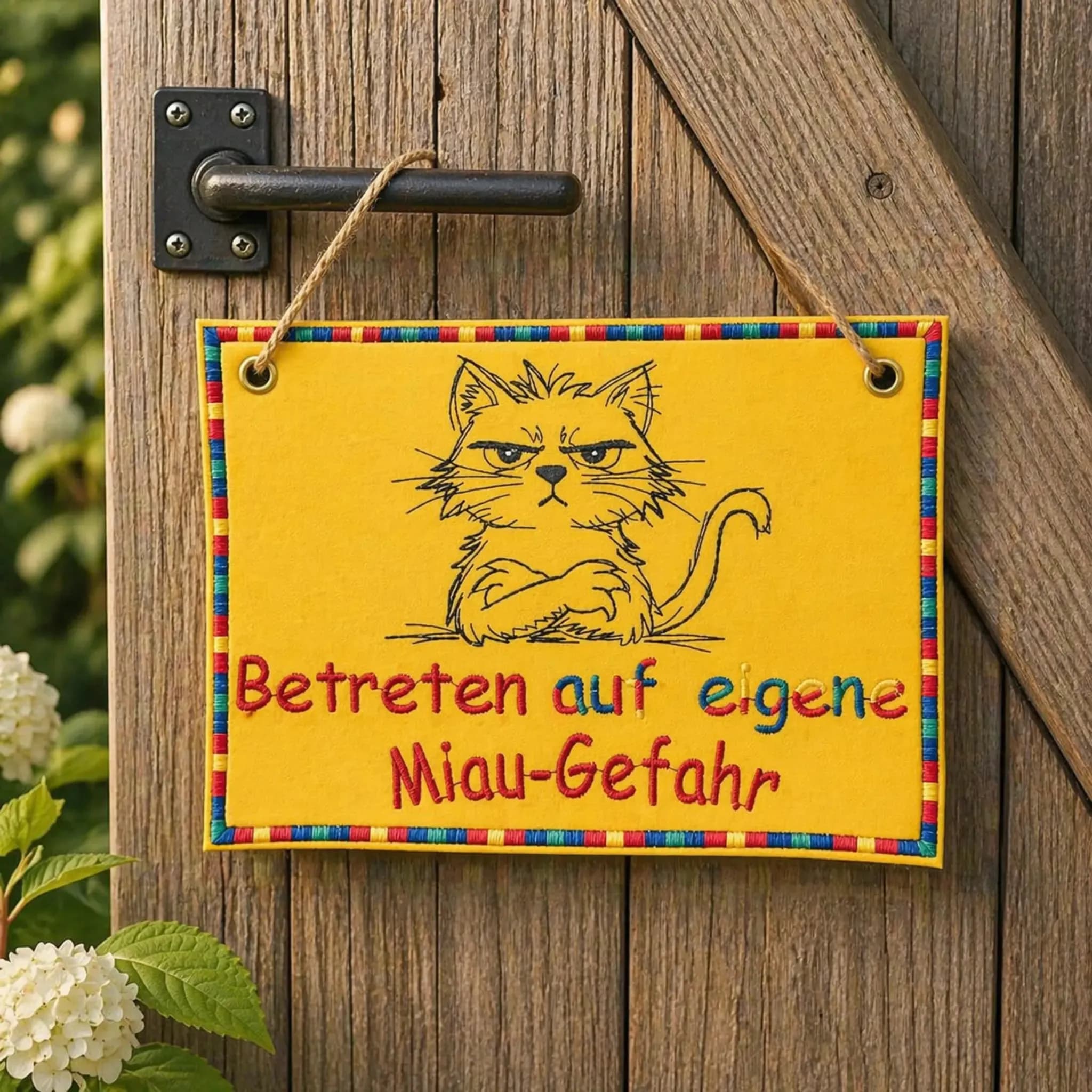 Stickdatei Vorsicht Katze 2