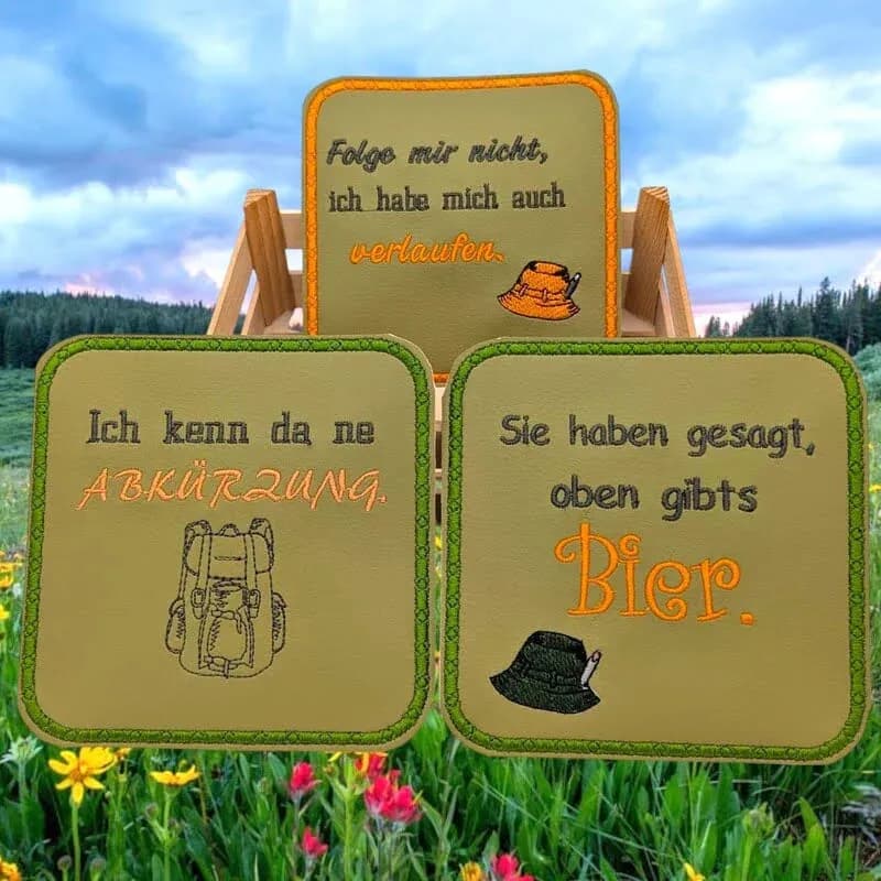 Stickdatei Wandersprüche mit Motiven