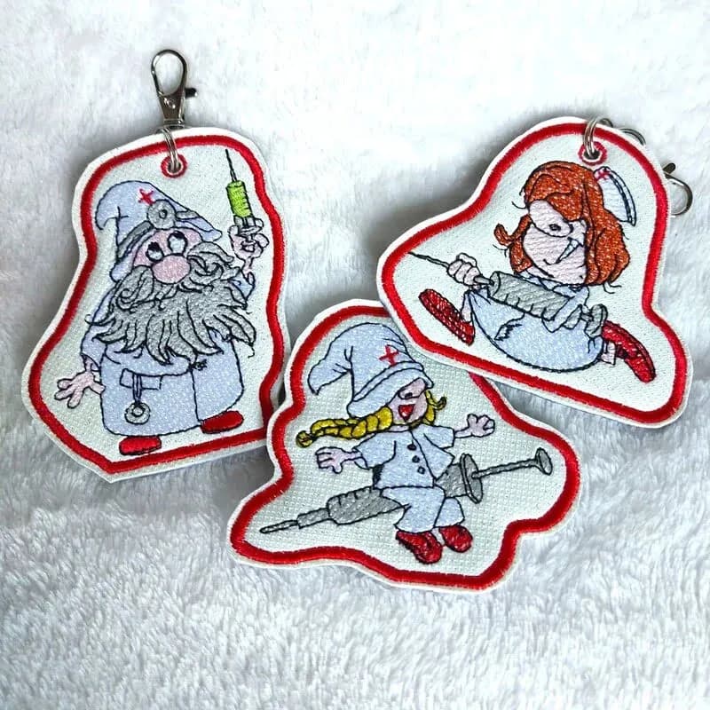 ITH Stickdatei Wichtel und Wichteline Mediziner