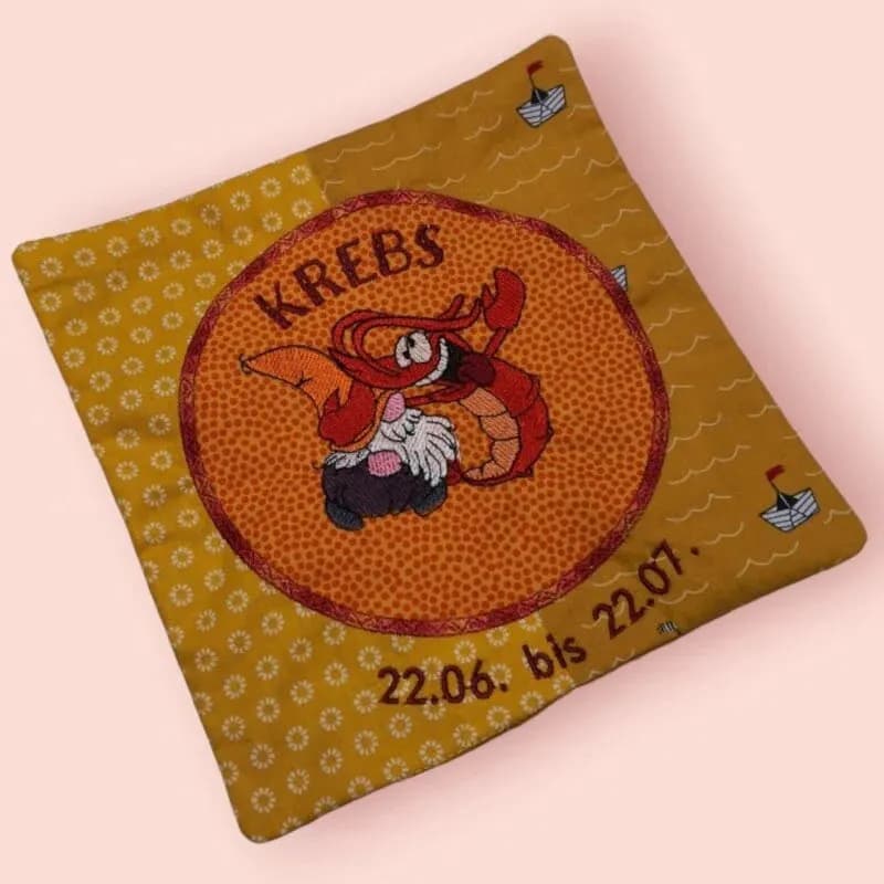 Stickdatei Wichtel Sternzeichen Krebs