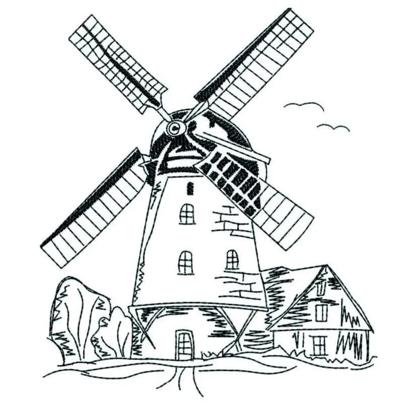 Stickdatei Windmühle