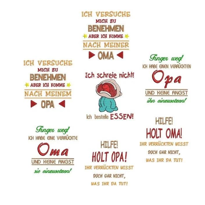 Stickdatei Babysprüche
