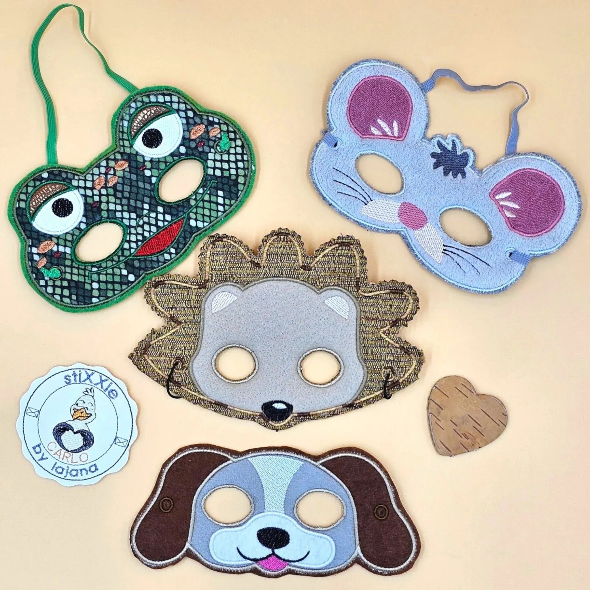 ITH Stickdatei Masken Fasching