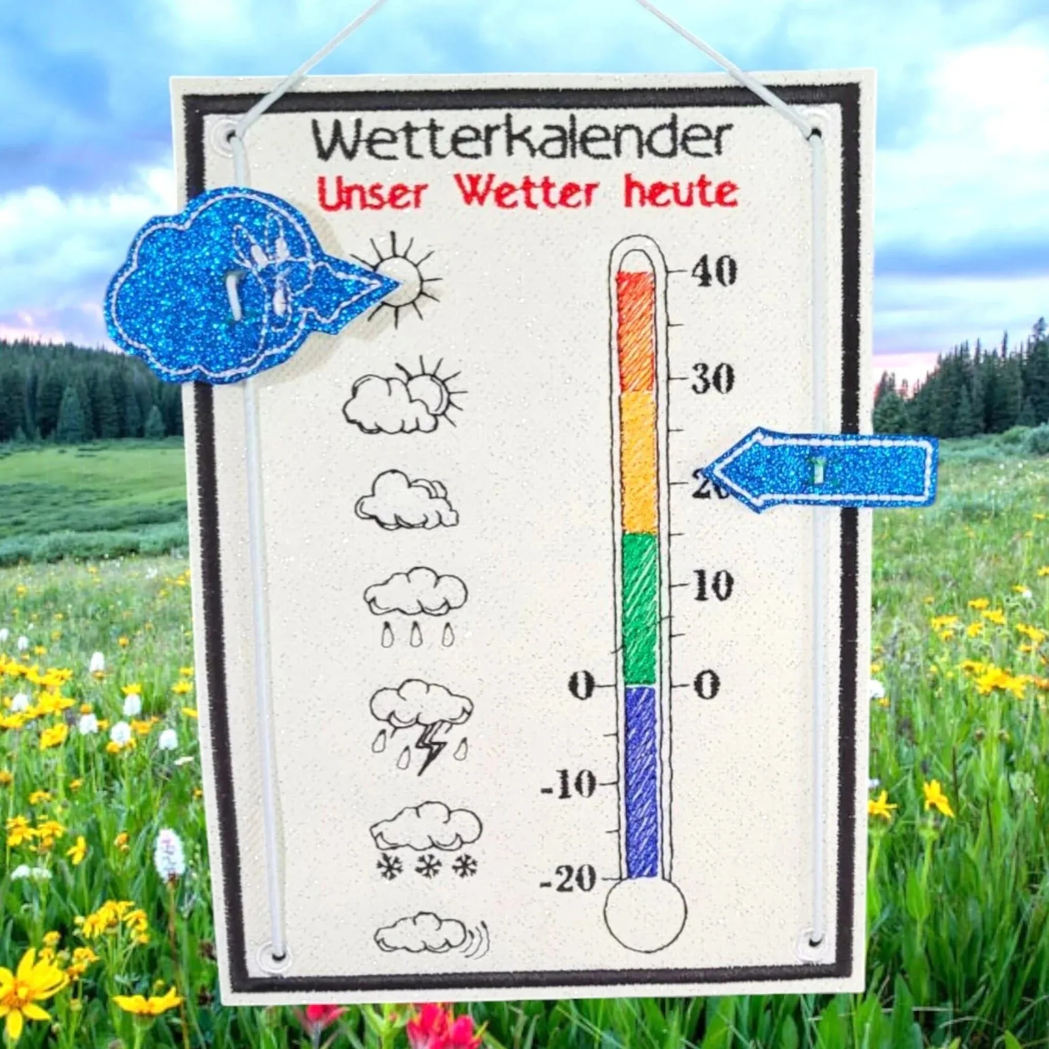 ITH Stickdatei Wetterkalender
