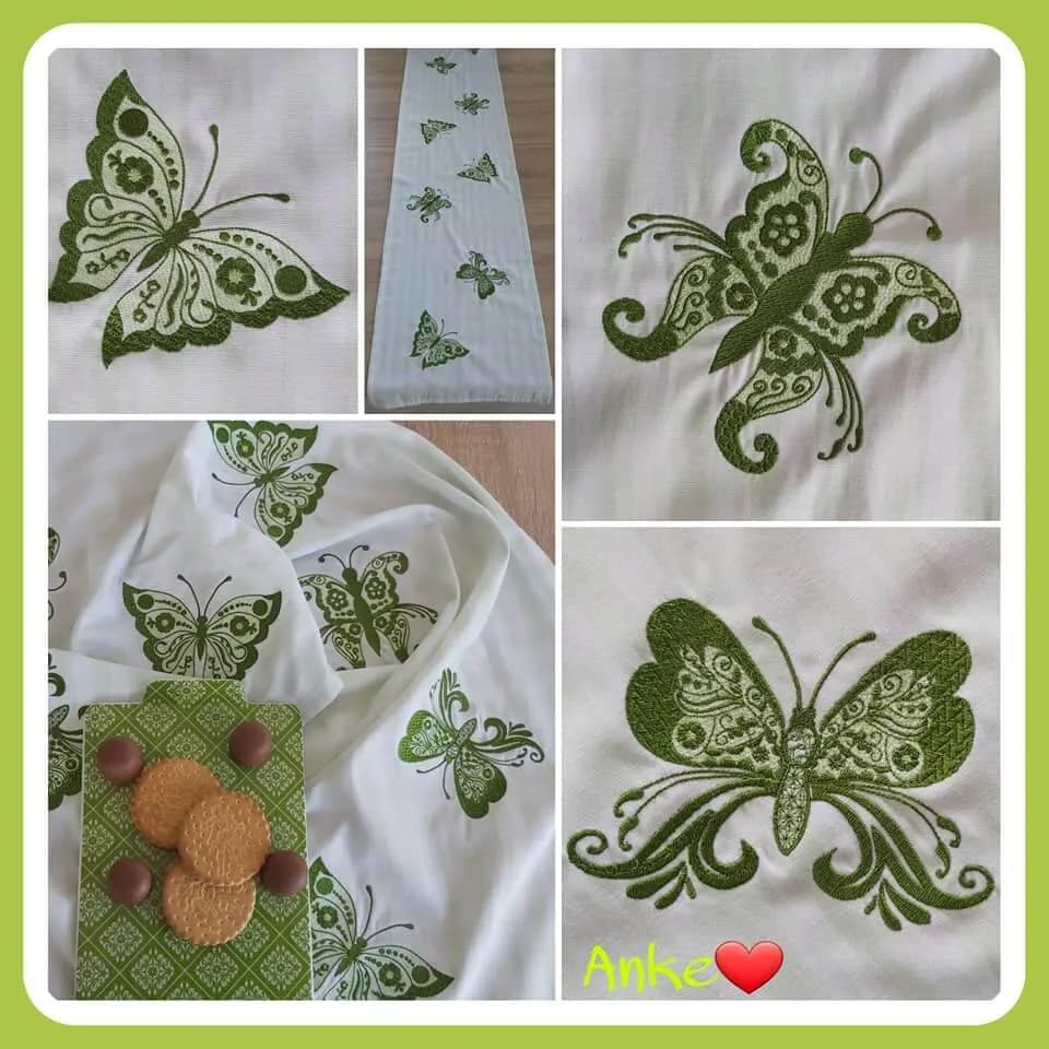 Stickdatei Schmetterling Romance 6-er Set