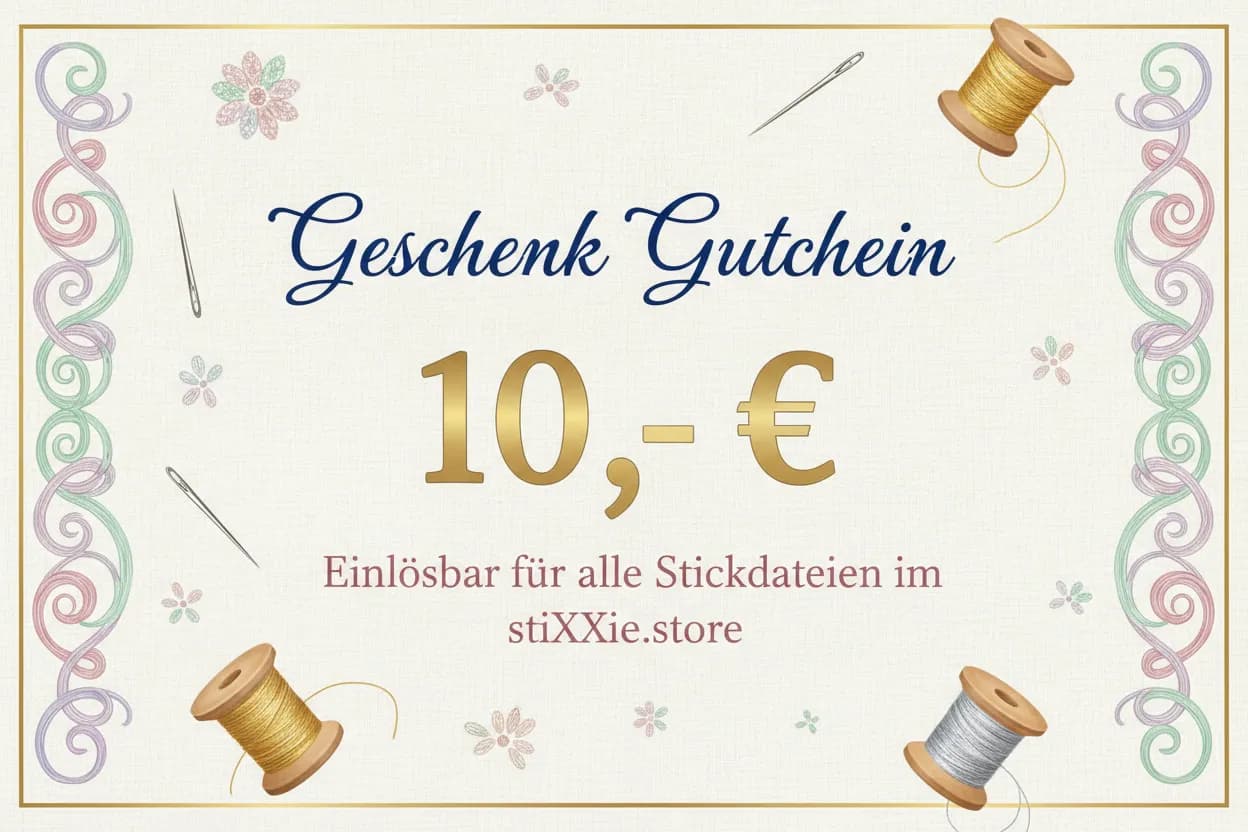 stiXXie Geschenkgutschein – Stickdateien verschenken