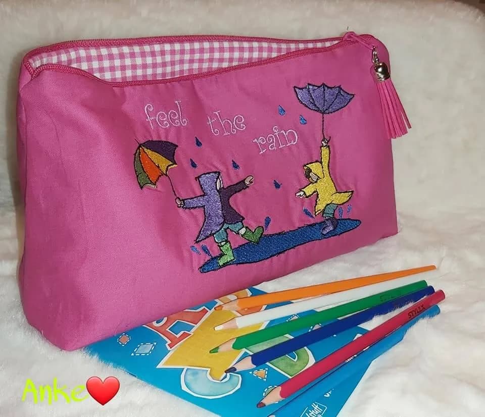 Stickdatei Regen Vollstick Doodlestick Set