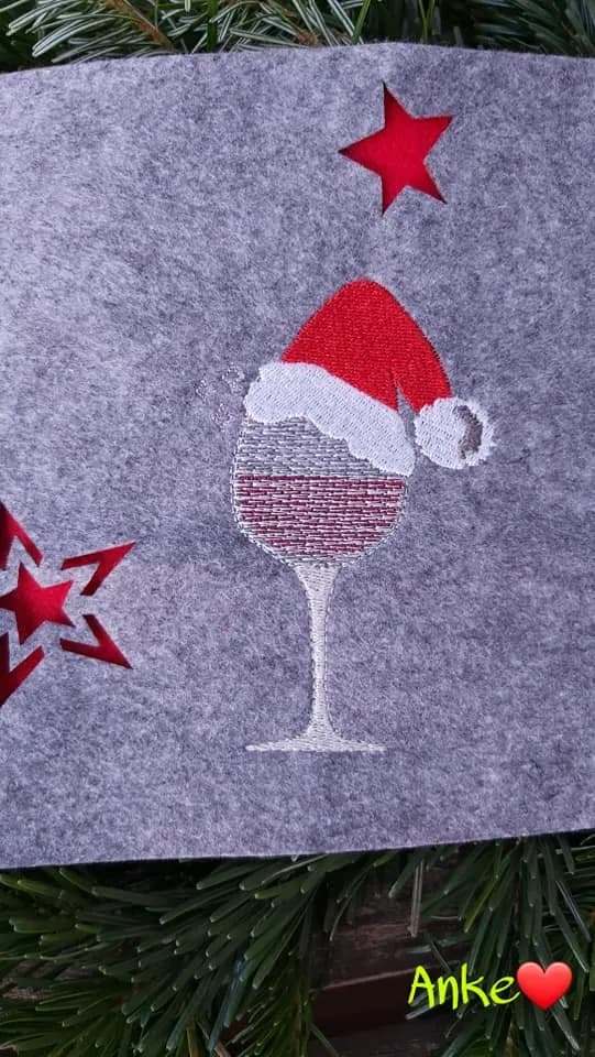 Stickdatei Weinglas - Doodle Appli