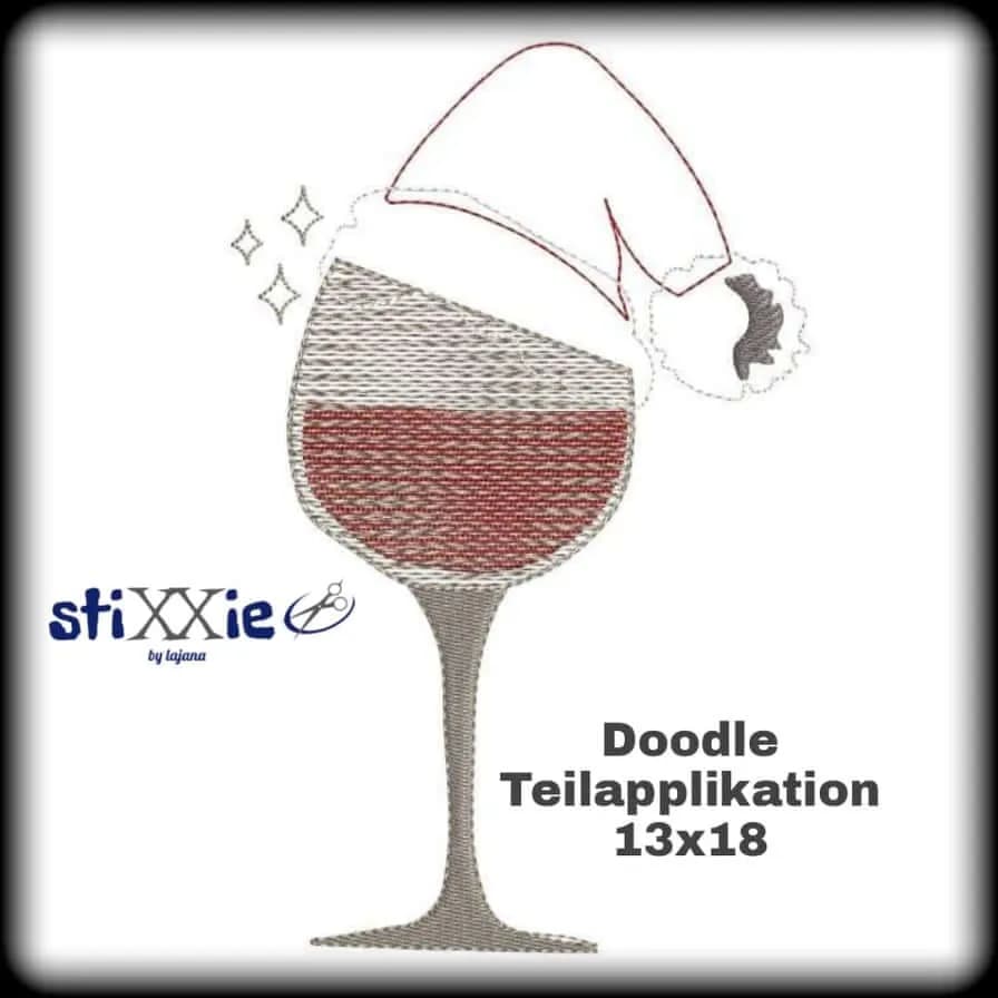 Stickdatei Weinglas - Doodle Appli