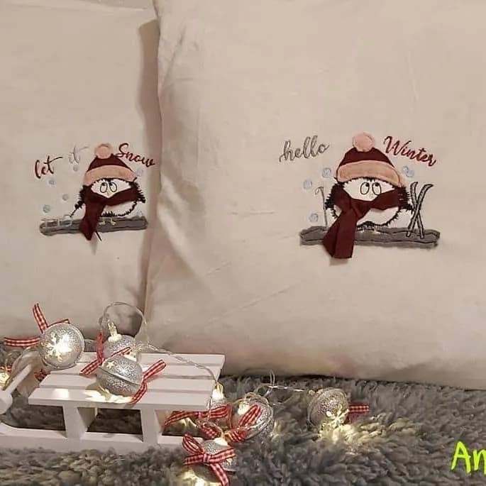 Stickdatei Pinguin Doodle Appli Pingu Winter