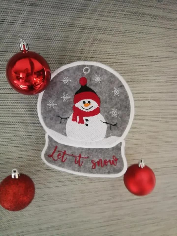 ITH Stickdatei Schneekugel