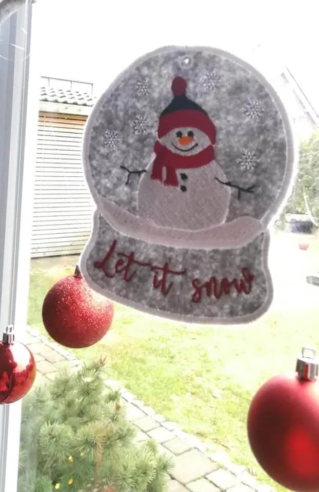 ITH Stickdatei Schneekugel