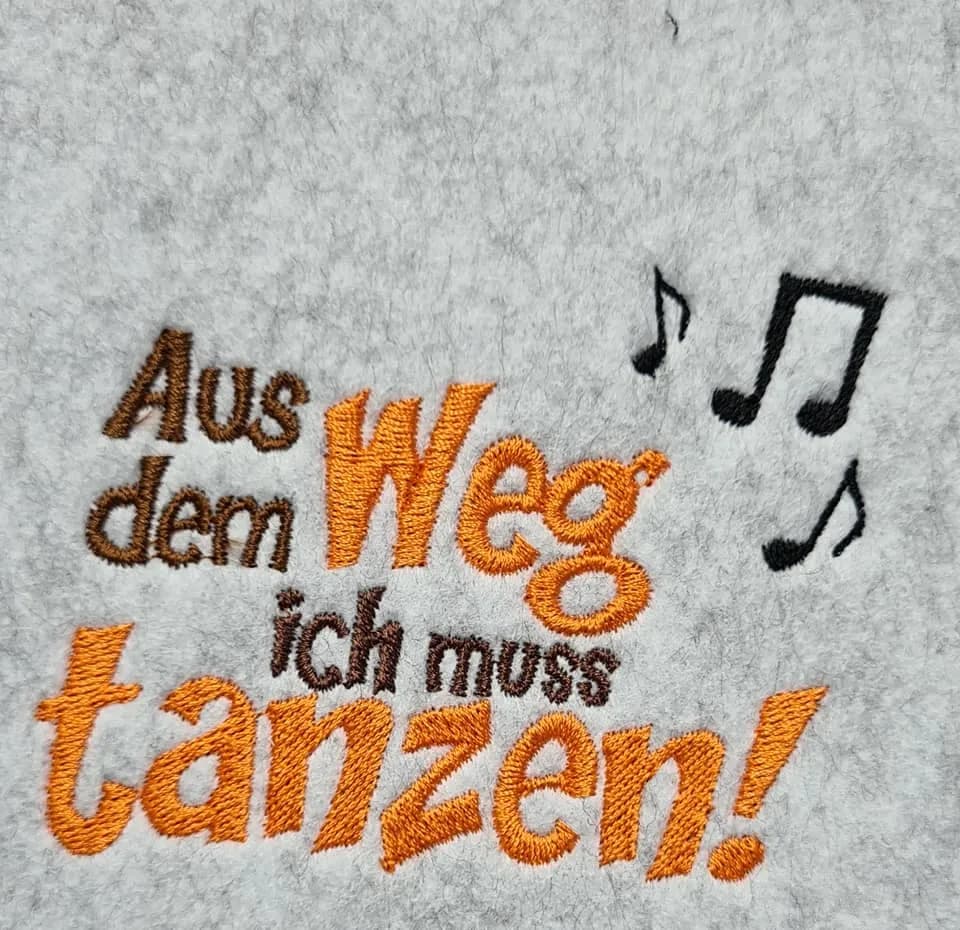 Stickdatei Tanzen mit Sprüchen
