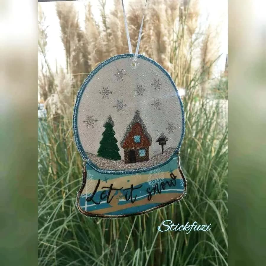 ITH Stickdatei Schneekugel