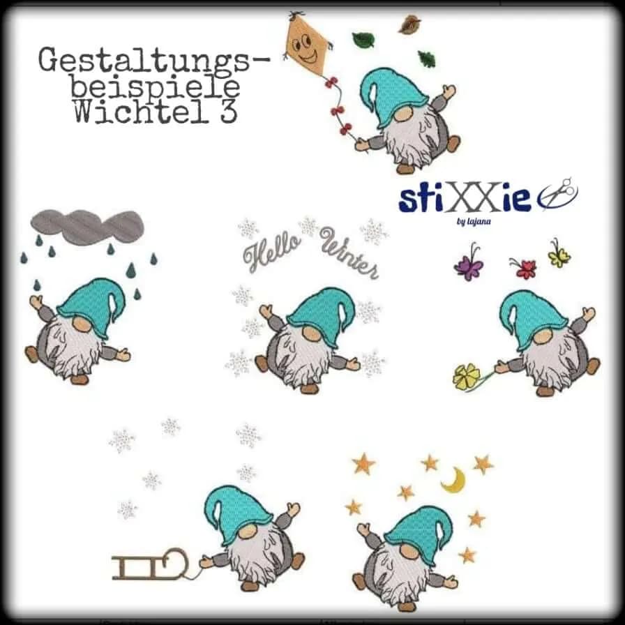 Stickdatei Wichtel Baukasten Set