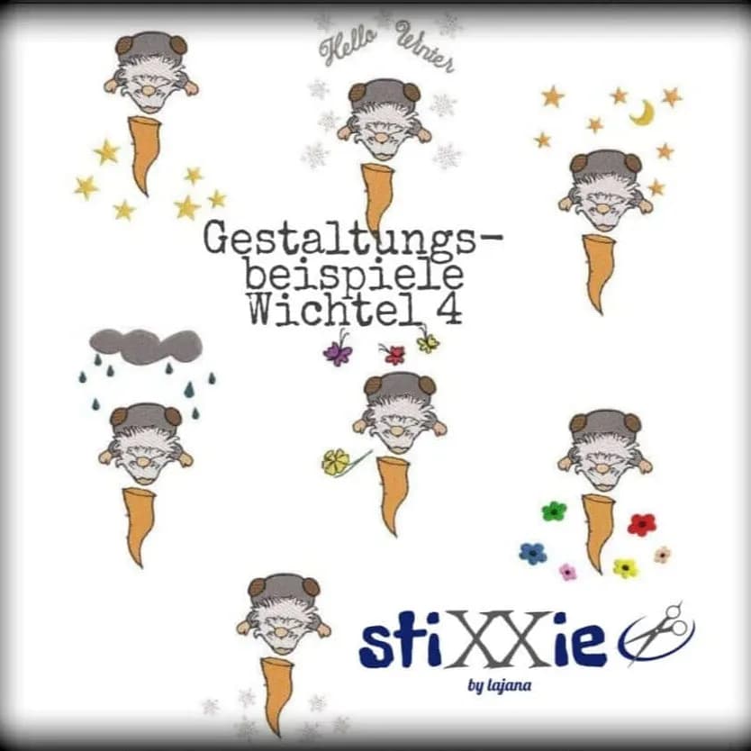 Stickdatei Wichtel Baukasten Set