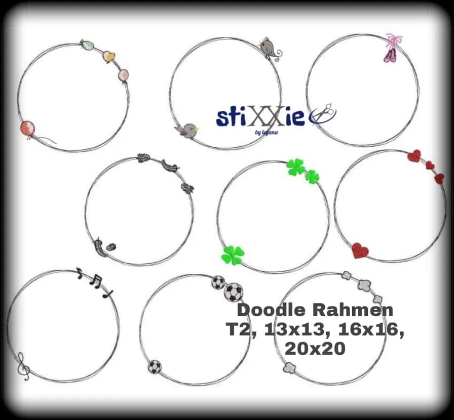 Stickdatei Doodlerahmen Set Teil 2