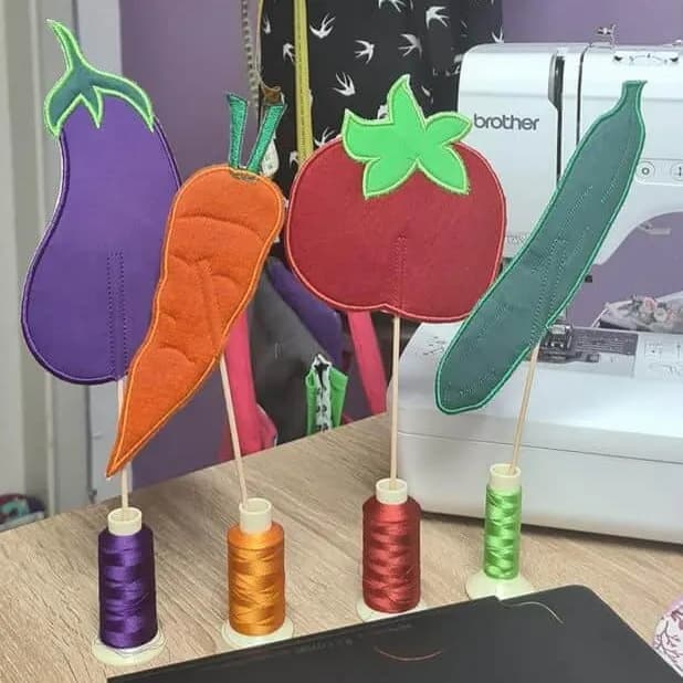 ITH Stickdatei Stabfiguren Gemüse 10-teilig