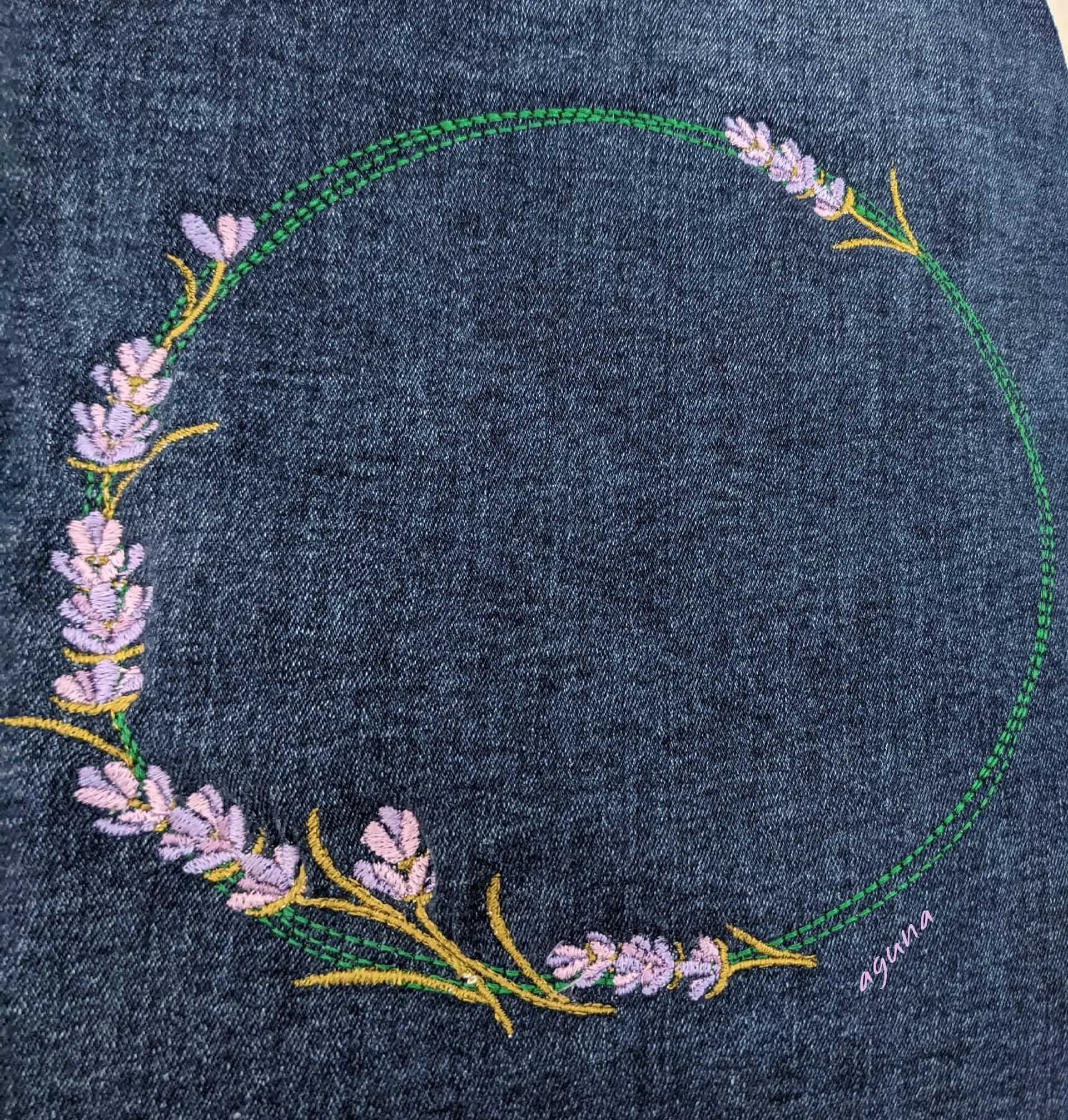 Stickdatei Blumenkranz Lavendel