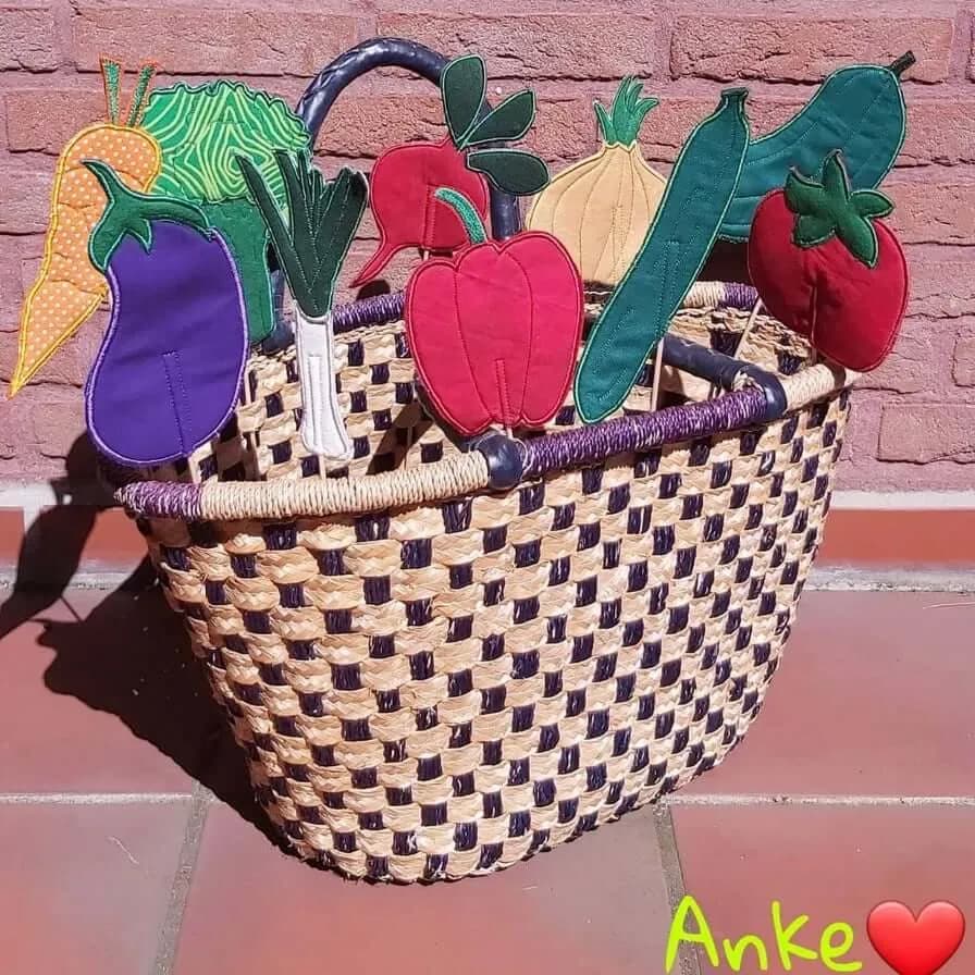 ITH Stickdatei Stabfiguren Gemüse 10-teilig