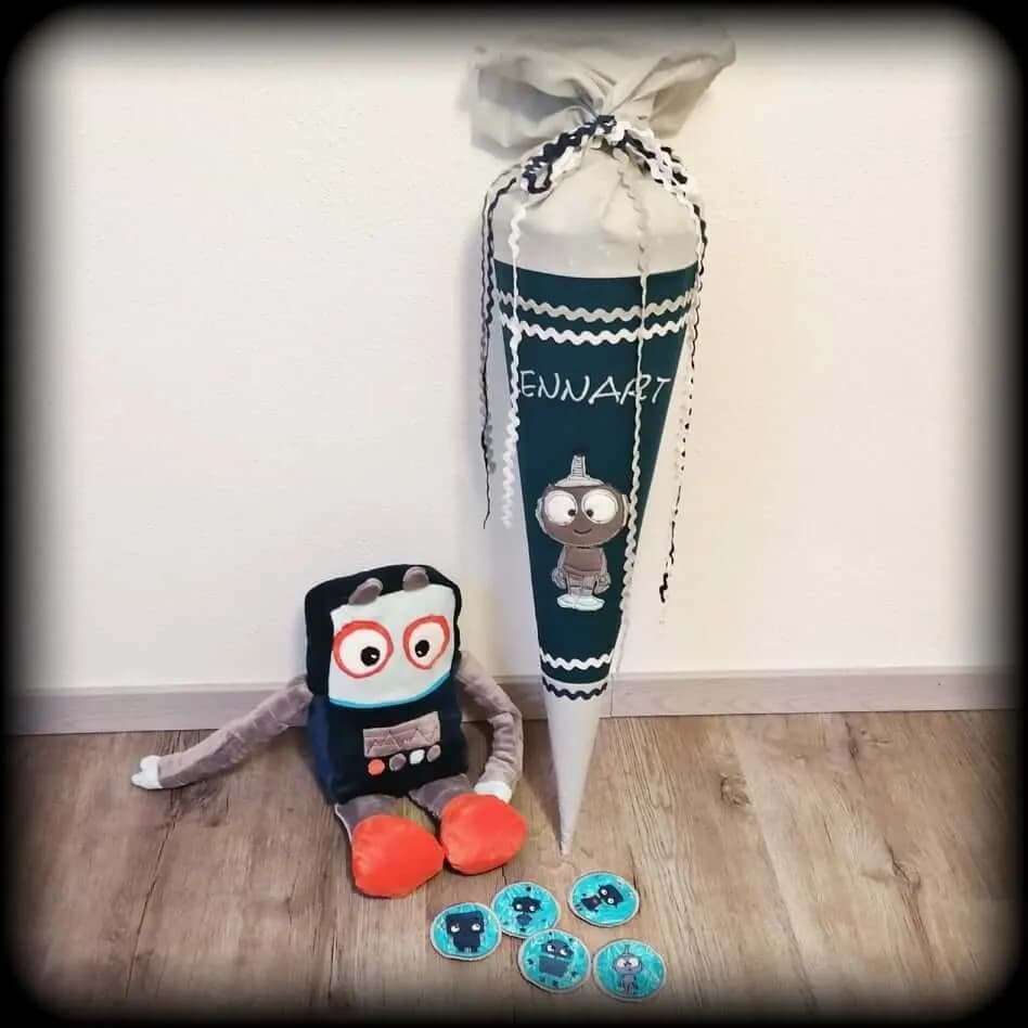 Stickdatei Roboter Robi Vollstick Minis